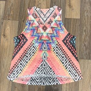 Tank top with Aztec design